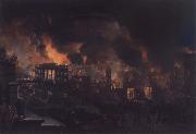 Nicolino V. Calyo Great Fire of New York as Seen From the Bank of America oil painting reproduction